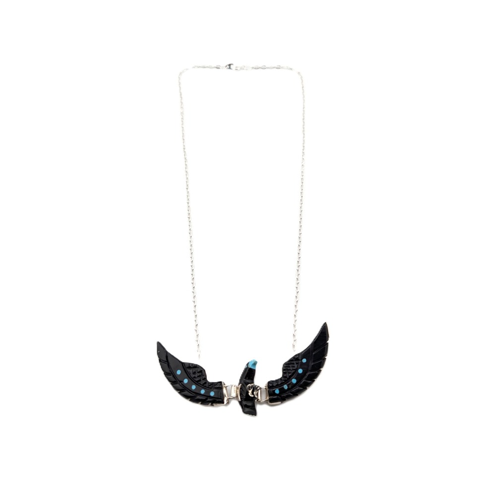 Women's Hand Carved Eagle Necklace, Navajo Southwest Jewelry, Chain Necklace ** - Picture 2 of 8